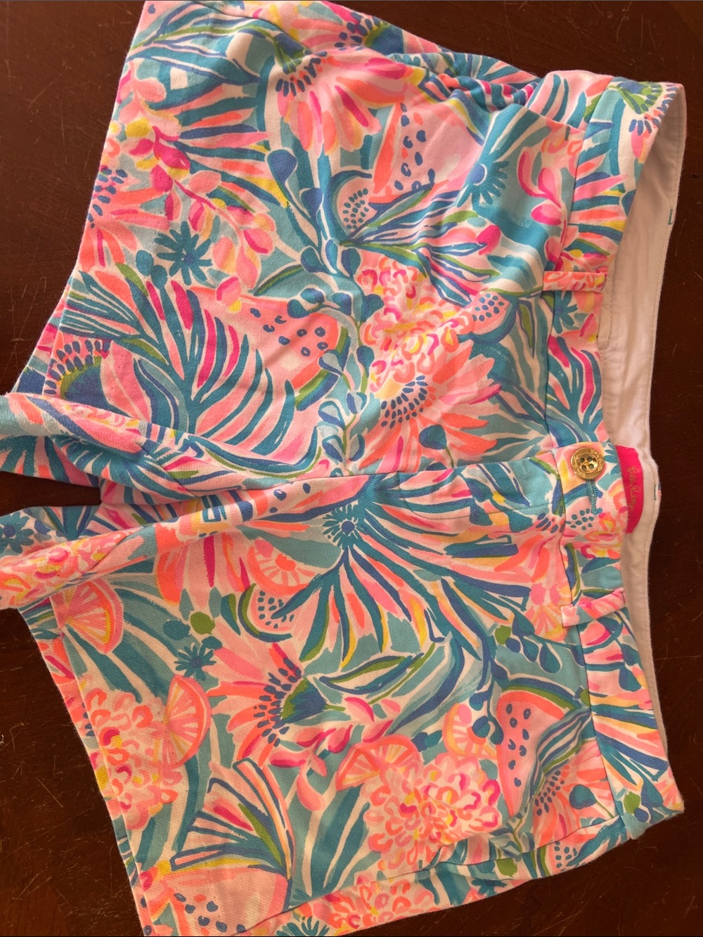 Lilly Pulitzer Pink Turquoise Floral Print Women’s Shorts size 16